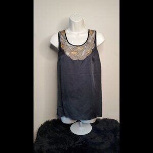 Jodi Arnold Beaded Racerback 100% Silk Tank Top Size 4 Flowy